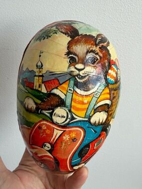 Vintage paper mache Easter egg